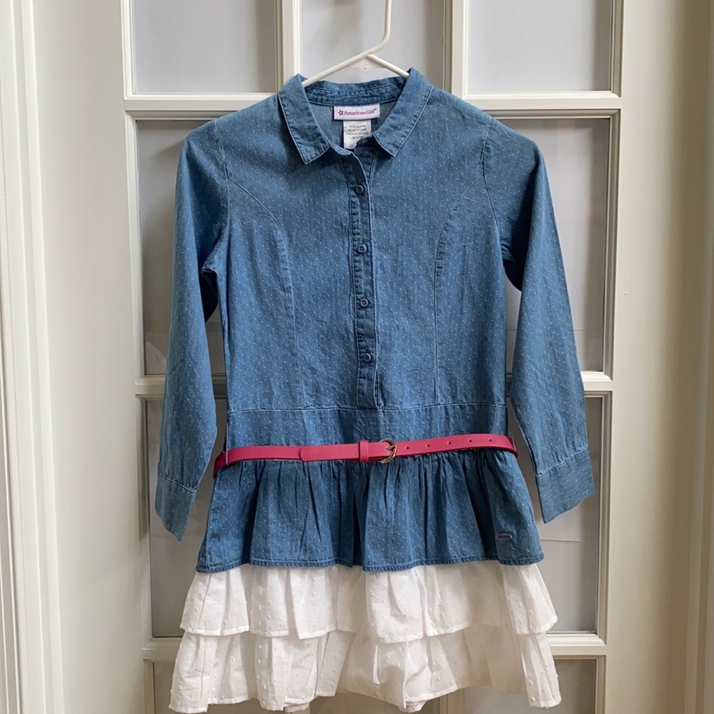 NWT American girl denim and white dress size 12.